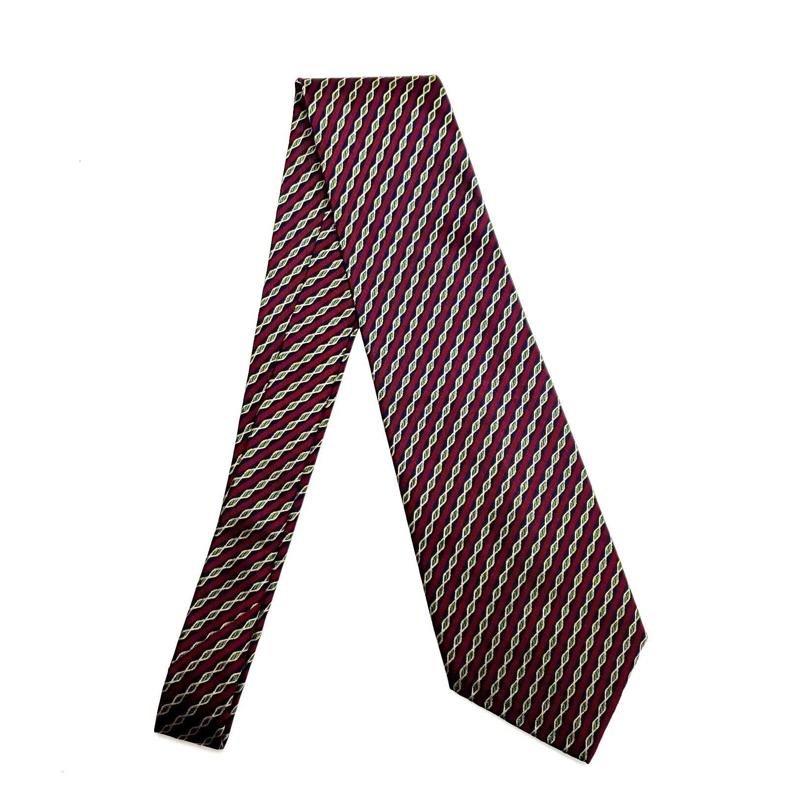 XMI Platinum XMI Silk Tie Red Woven Striped USA Vintage Wide Size ONE SIZE - 6 Thumbnail