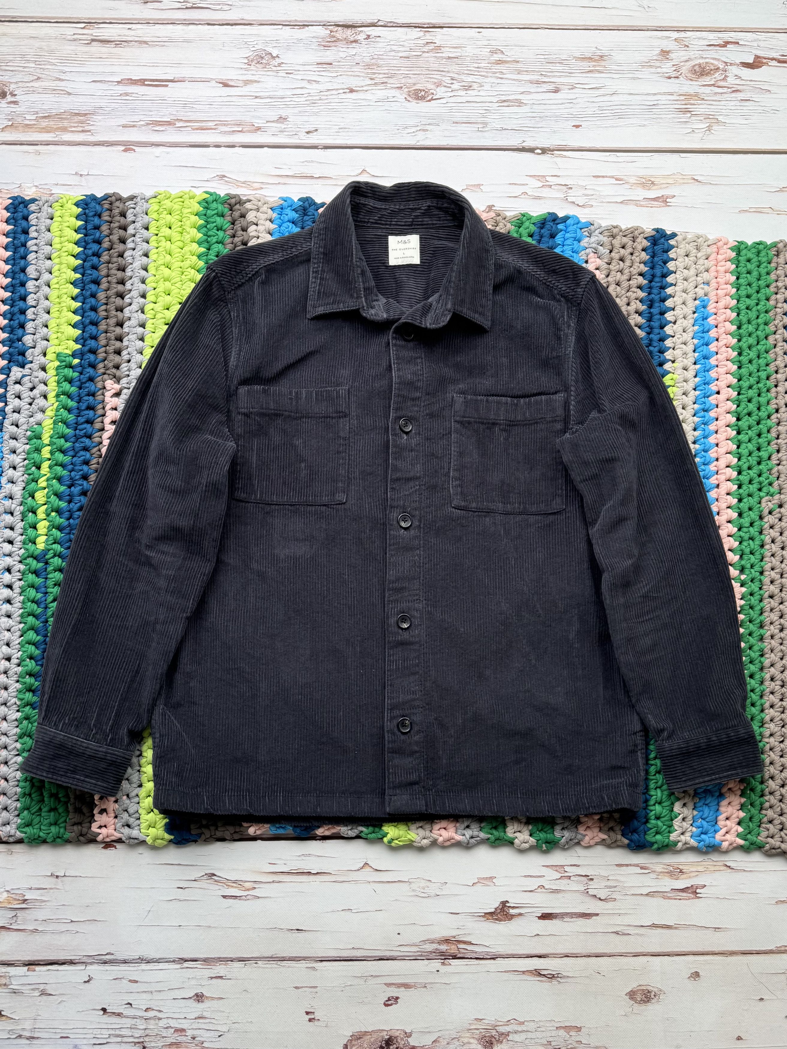 Japanese Brand Flannel Heavy Corduroy Overshirt (D10) Size US L / EU 52-54 / 3 - 1 Thumbnail