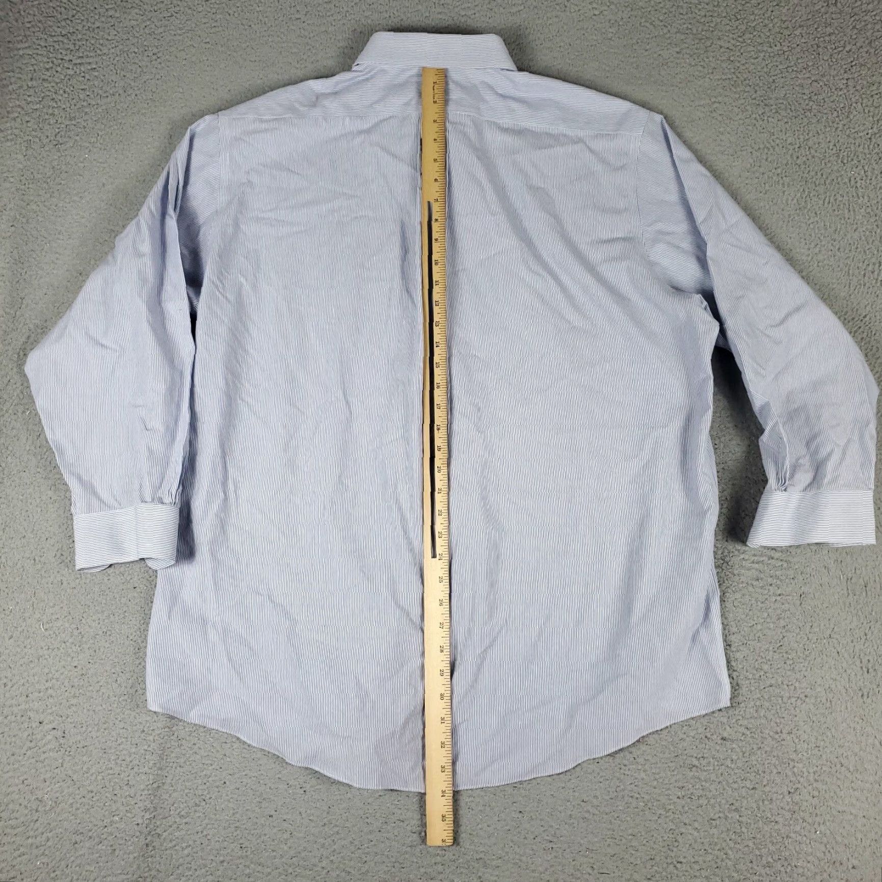 Brooks Brothers VINTAGE Brooks Brothers Dress Shirt Mens Size 18 Blue Striped Business Casual Classic Modern Size 48R - 4 Thumbnail