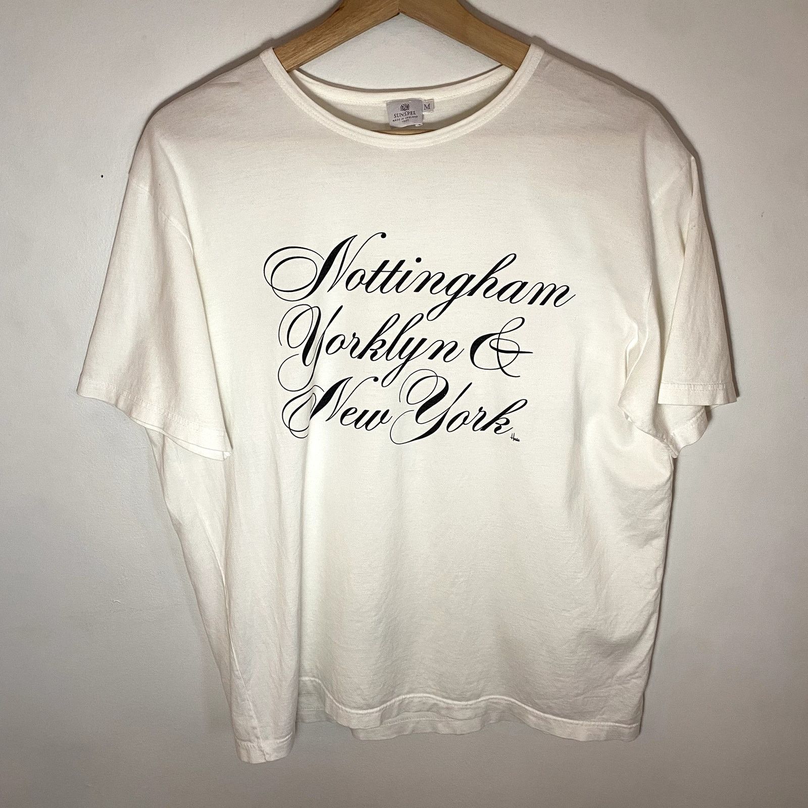 Sunspel Sunspel Nottingham, New York Graphic White T Shirt Size US M / EU 48-50 / 2 - 1 Thumbnail