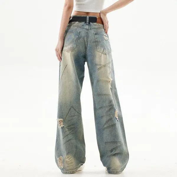 VIBE Distressed Blue Denim Jeans Size US 30 / EU 46 - 6 Thumbnail
