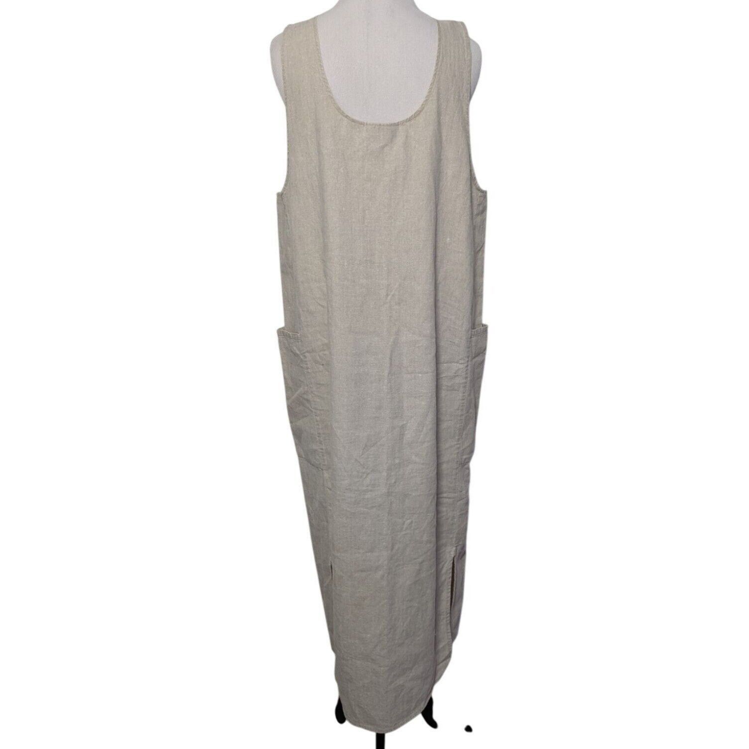 Designer J Peterman Linen Blend Midi Dress Womens Size Medium Beige Size M / US 6-8 / IT 42-44 - 12 Thumbnail