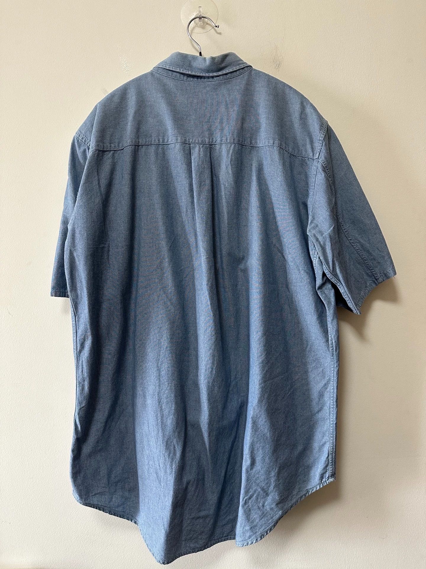 Helmut Lang Helmut Lang 1996 Short Sleeve Denim Shirt Oversized Size 52 Size US L / EU 52-54 / 3 - 2 Thumbnail