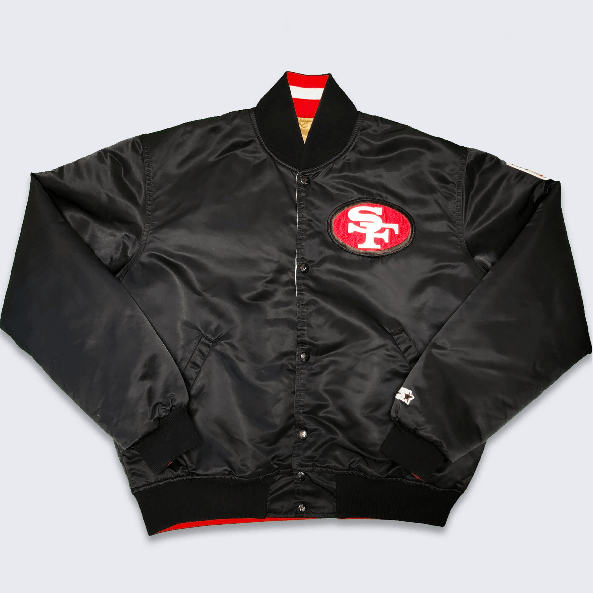 NFL × Starter × Vintage San Francisco 49ers 80s Starter Reversible Bomber Jacket Size US XL / EU 56 / 4 - 4 Thumbnail