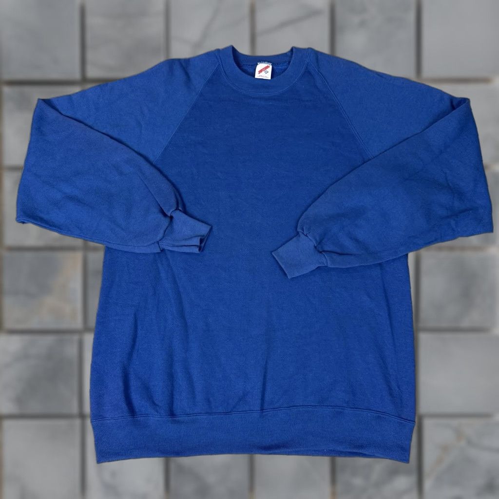 Jerzees VINTAGE Jerzees Sweatshirt Adult XXL Blue Blank Crewneck USA Pullover Essential Size US XXL / EU 58 / 5 - 1 Thumbnail