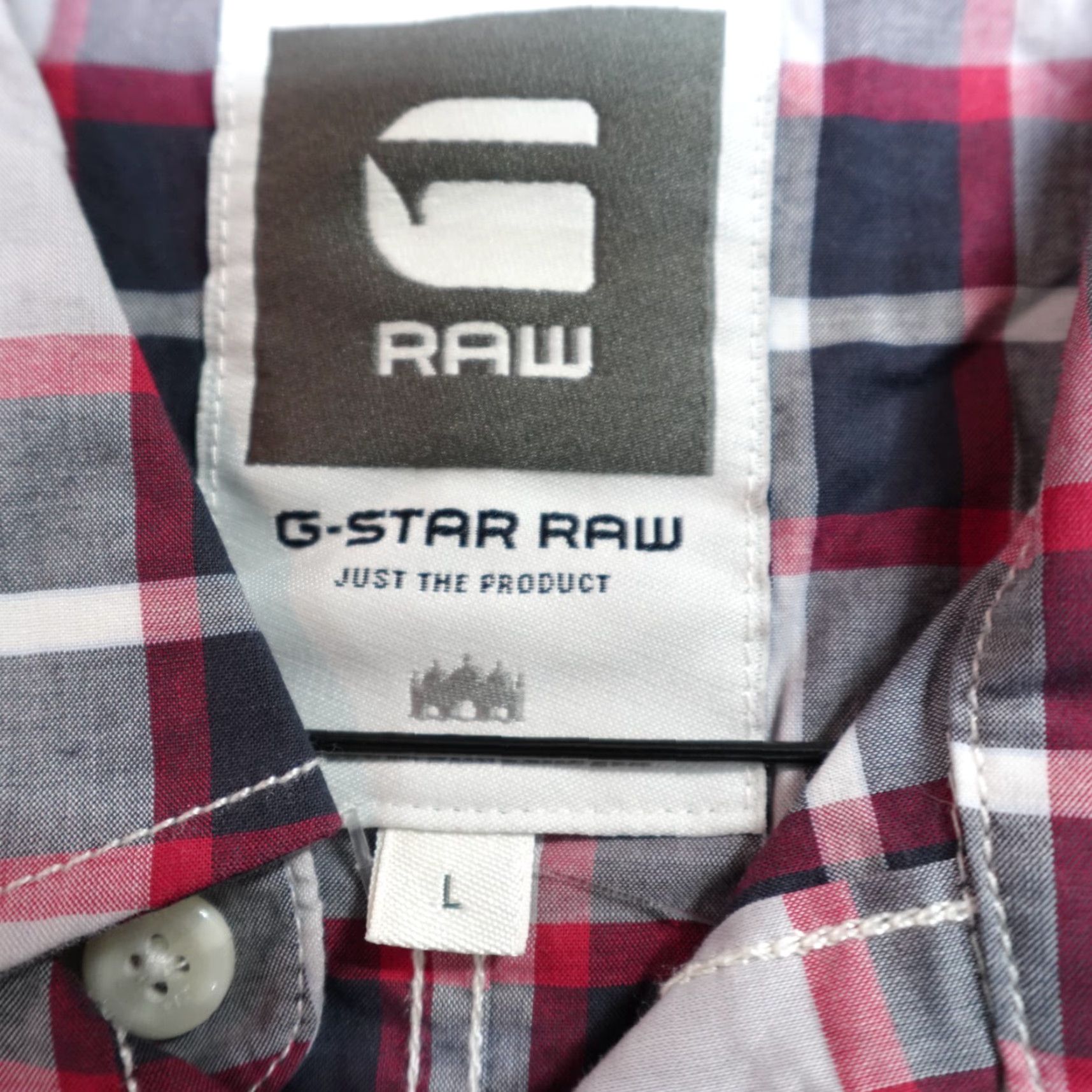 G-Star G-Star Shirt Large Gray Red Snap Front Western Landon Shirt Mens L Gray Western Snap Front Plaid Button-Up Short Sleeve Size US L / EU 52-54 / 3 - 3 Thumbnail