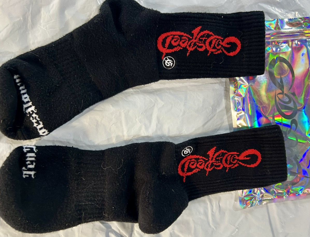 Godspeed Godspeed "New Age" Logo Crew Socks - Black/Red Size ONE SIZE - 7 Thumbnail