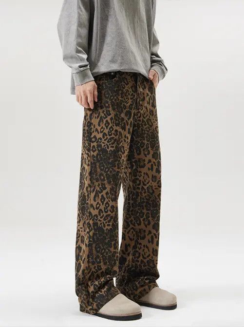 VIBE American retro straight leopard print jeans Size US 32 / EU 48 - 3 Thumbnail