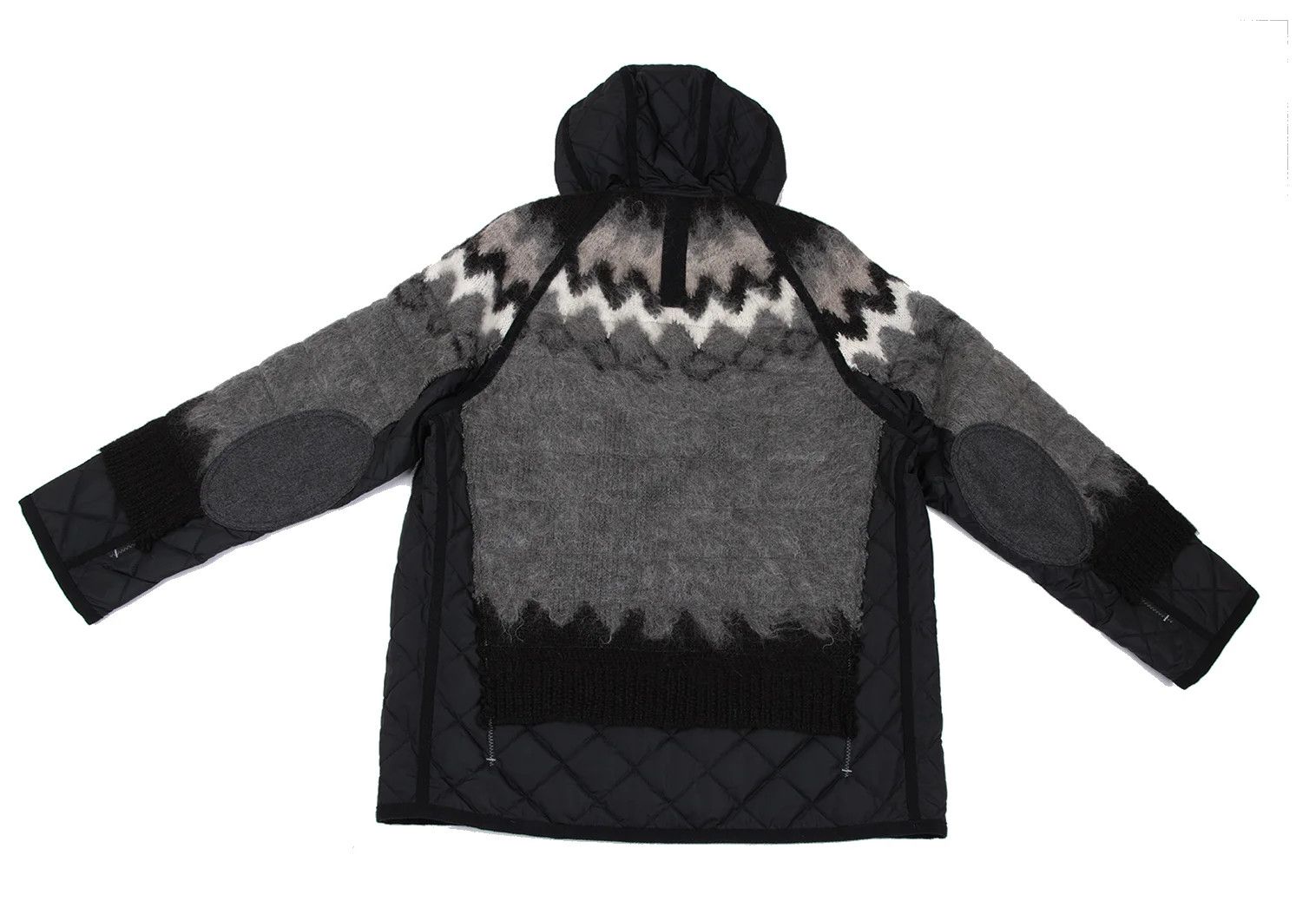 Junya Watanabe Quilted Knit Zip Blouson in Black Beige, Size M Size US M / EU 48-50 / 2 - 12 Thumbnail