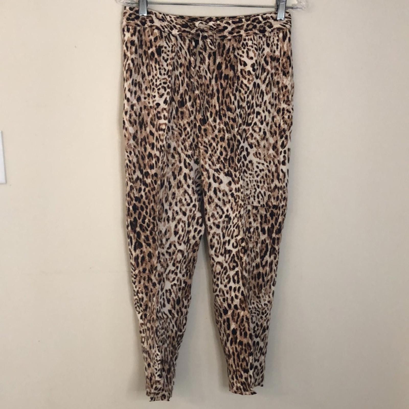 Banana Republic Banana Republic leopard print pants black & tan SZ XS Size 26" / US 2 / IT 38 - 1 Thumbnail