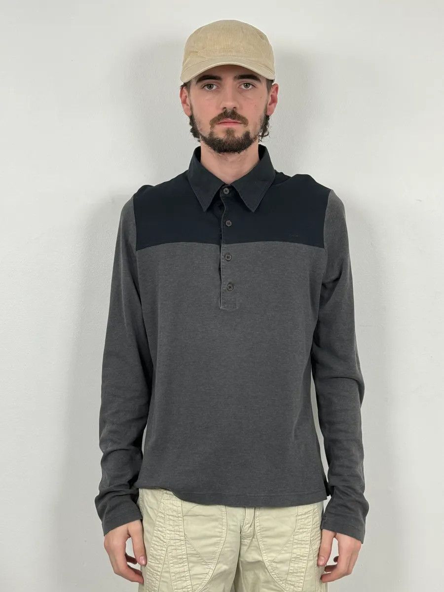 Prada 2000s Prada Grey & Black Polo Shirt Size US M / EU 48-50 / 2 - 2 Thumbnail