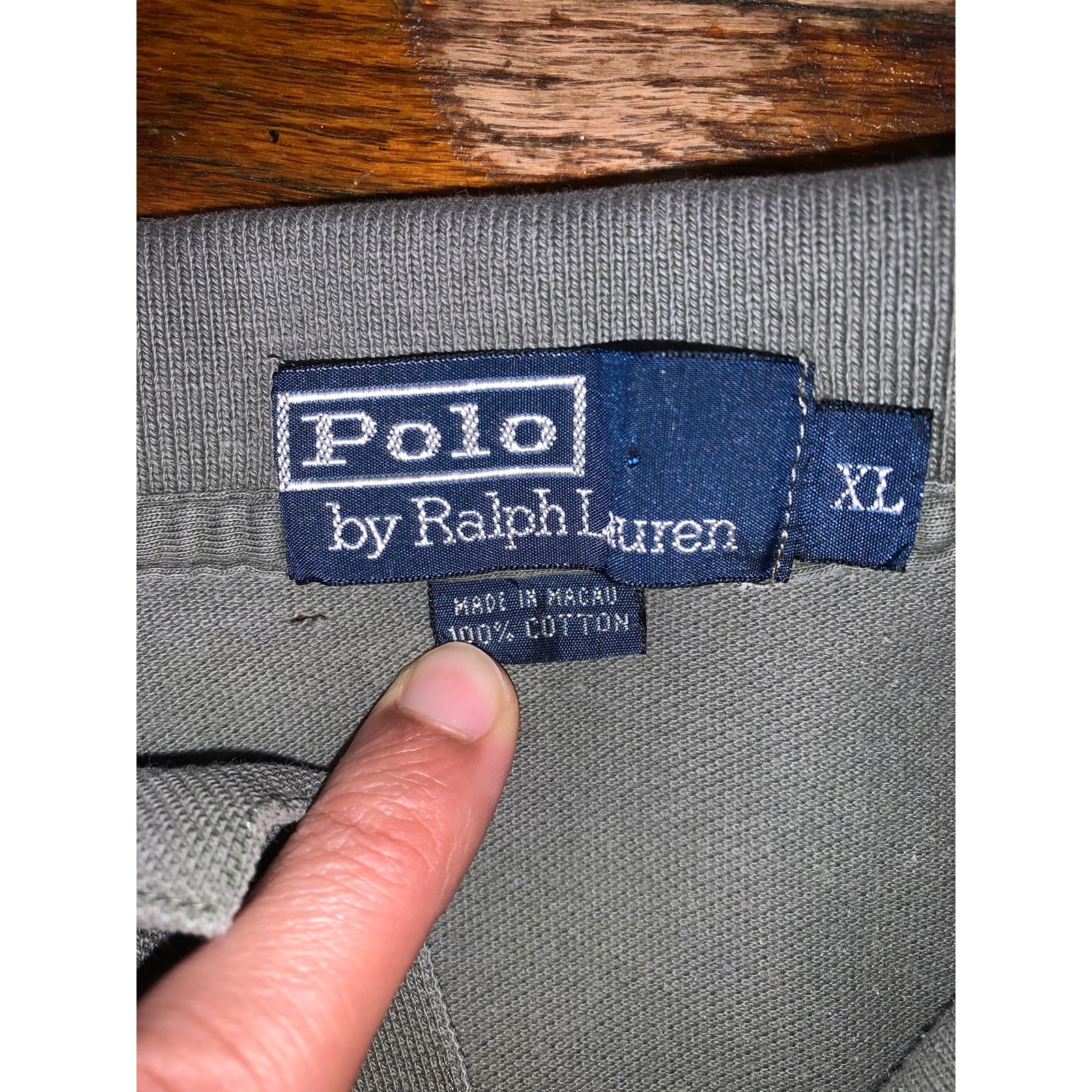 Polo Ralph Lauren × Vintage Polo Ralph Lauren Polo Shirt XL Olive Green Short Sleeve Size US L / EU 52-54 / 3 - 3 Thumbnail
