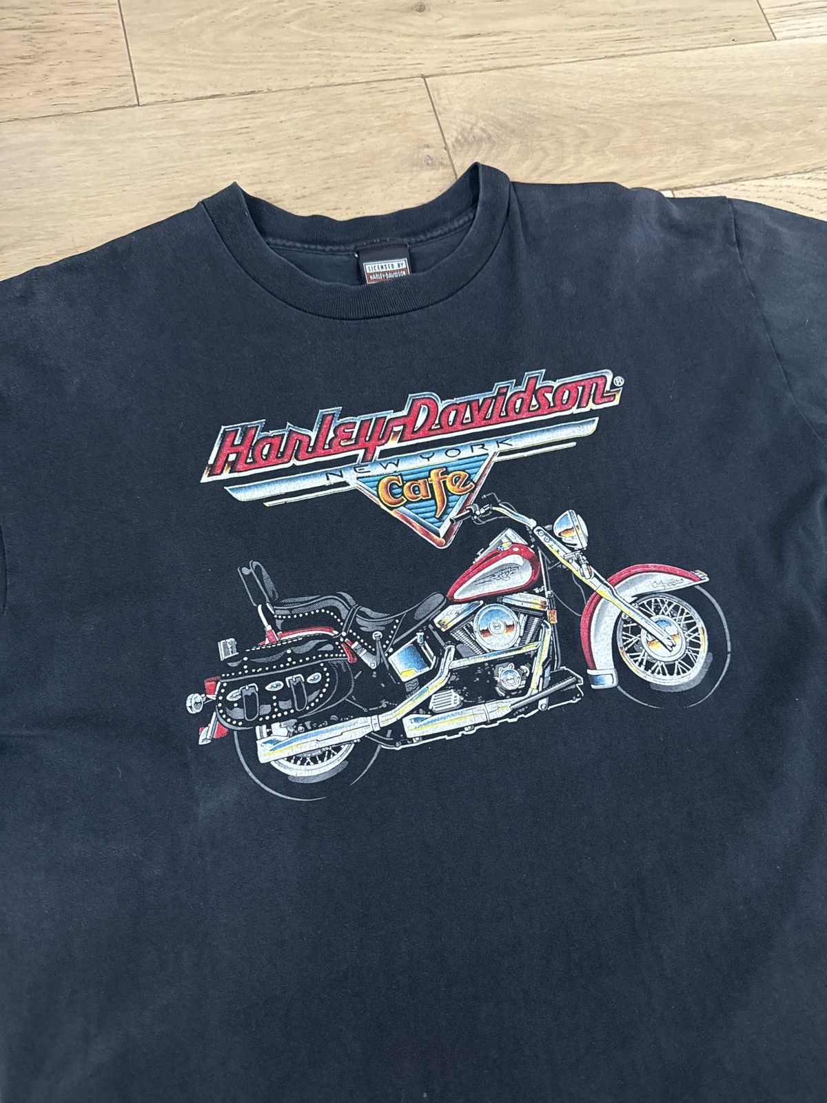 Harley Davidson Vintage Harley Davidson New York Cafe Single Stitch Black XL Size US XL / EU 56 / 4 - 3 Thumbnail