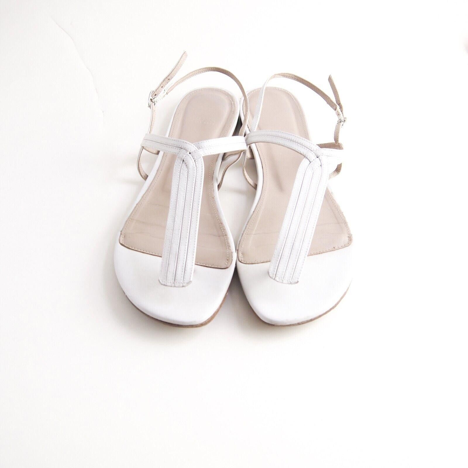 Hugo Boss Hugo Boss Thong Slingback Sandals Ivory Leather US 9 EU 39 Size US 9 / IT 39 - 1 Thumbnail