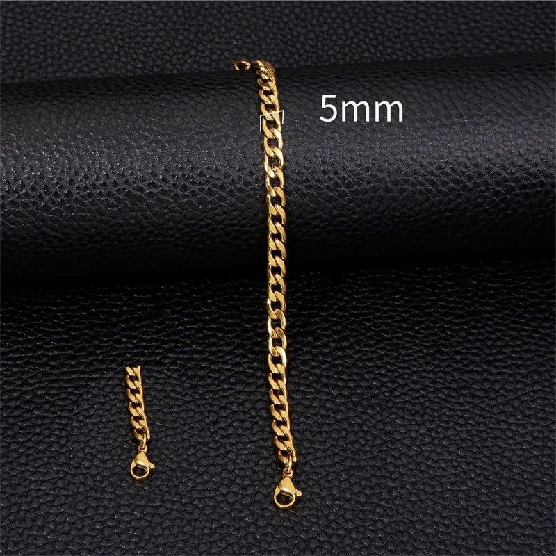 Jewelry 3-11mm Thick Waterproof Chain Bracelet Size ONE SIZE - 4 Thumbnail