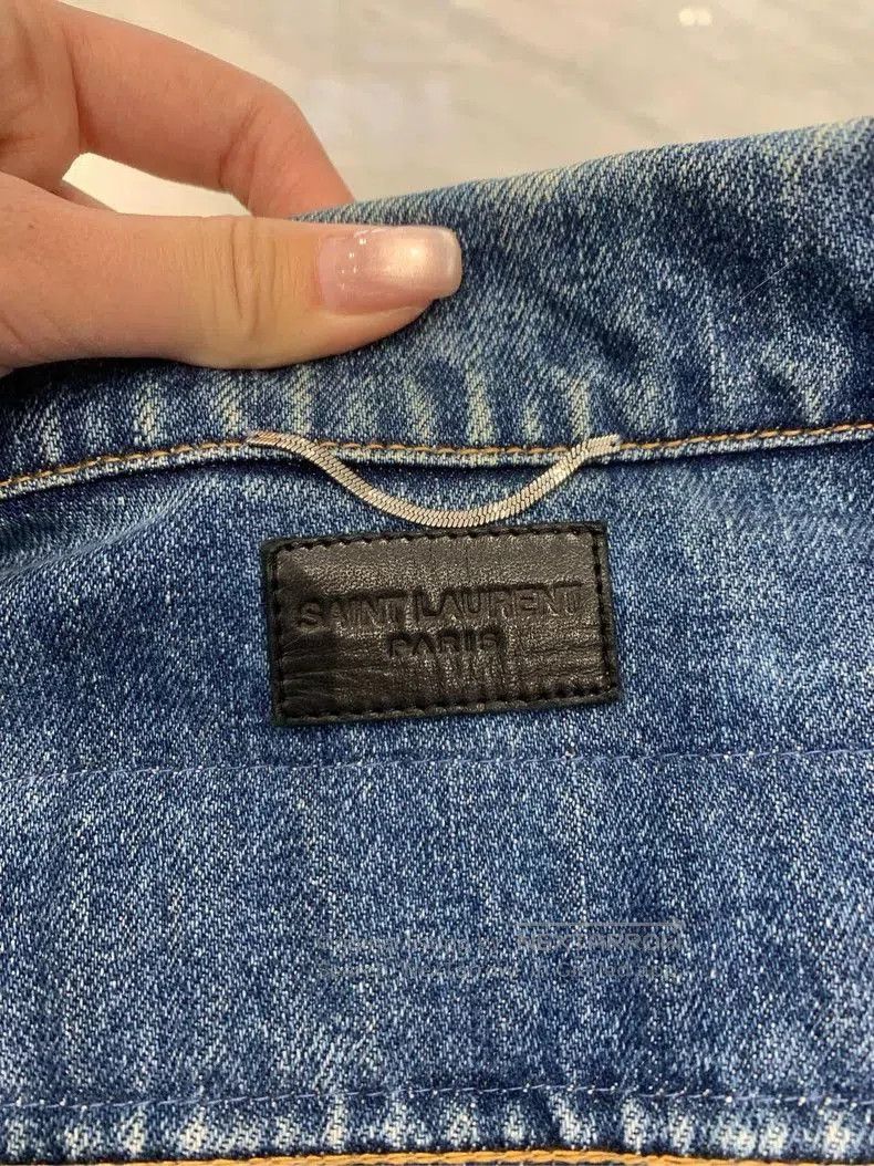 Saint Laurent Paris Saint Laurent Denim Jacket with Sweet Dreams Embroidery. Size US XS / EU 42 / 0 - 5 Thumbnail