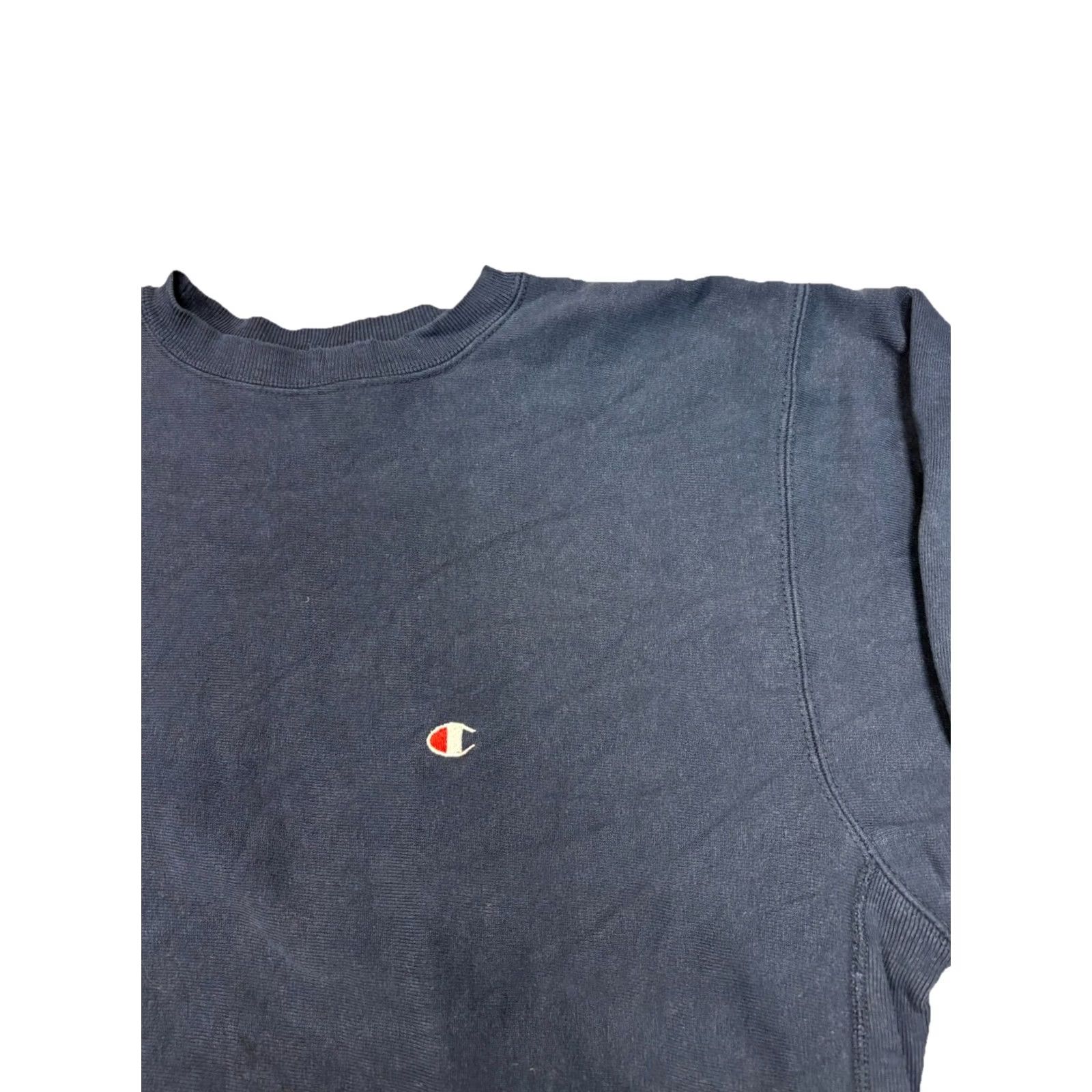 Champion VINTAGE Champion Reverse Weave Crewneck Sweater Navy Blue XL Men Crew Neck Sweatshirt Regular Fit Blank Modern Essential 80s Theme Size US XL / EU 56 / 4 - 2 Thumbnail