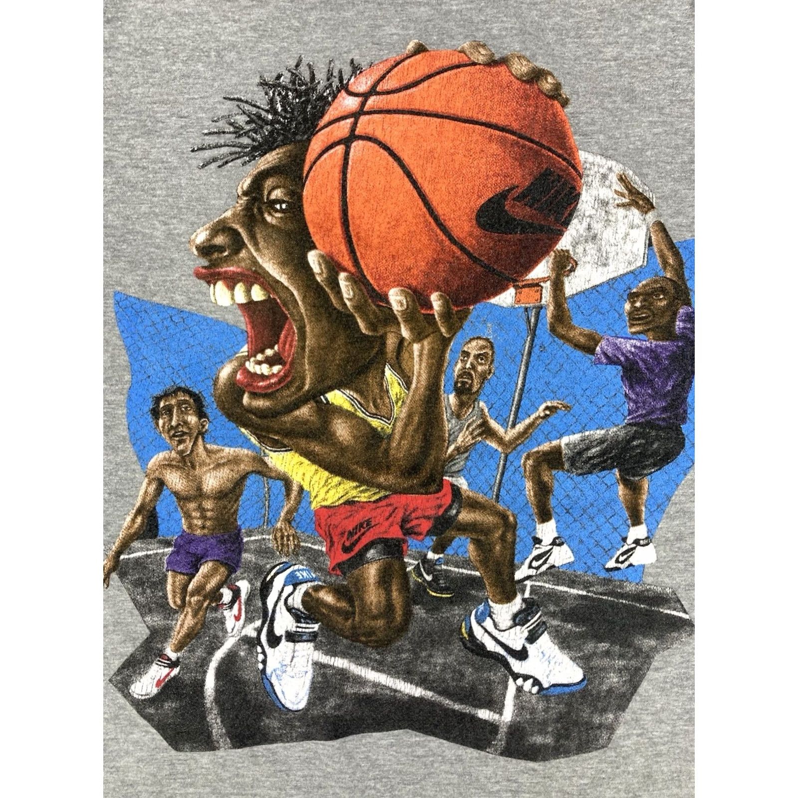 Nike Nike Air Street Ball Graphic T-shirt Men L Gray Size US L / EU 52-54 / 3 - 2 Thumbnail