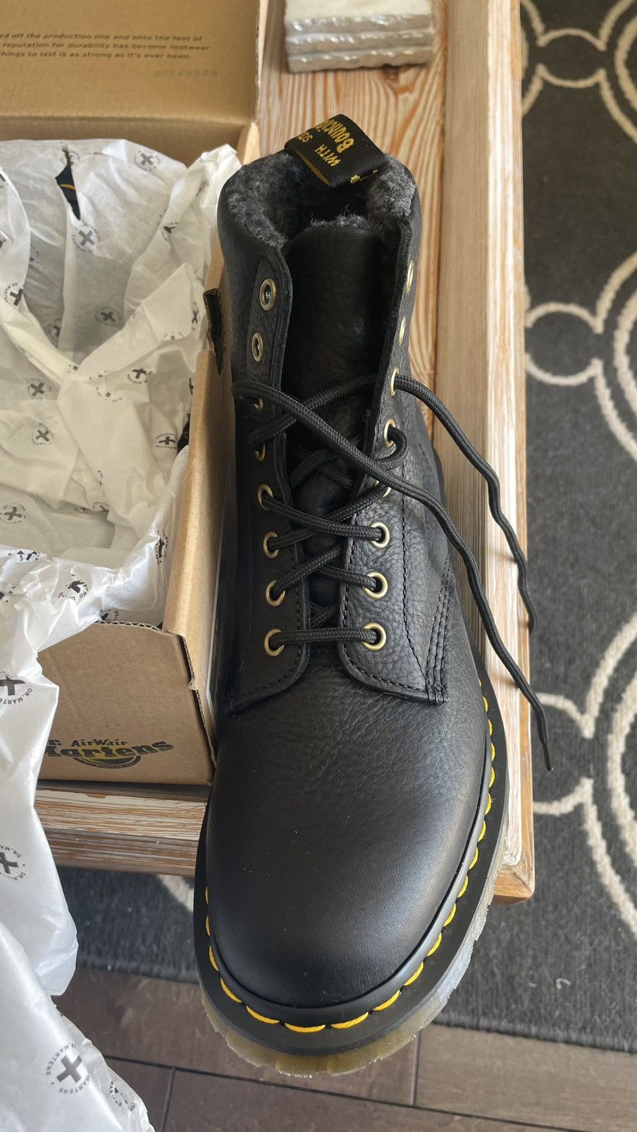 Dr. Martens Dr. Martens Black Textured Leather Boots Size US 9 / EU 42 - 3 Thumbnail