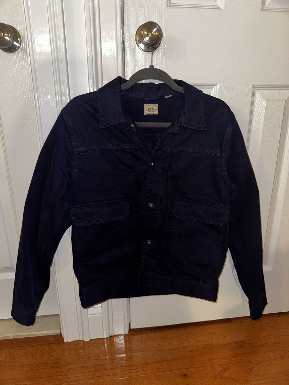 J.Crew × Wallace & Barnes Wallace & Barnes garment-dyed duck canvas trucker jacket Size US S / EU 44-46 / 1 - 2 Thumbnail