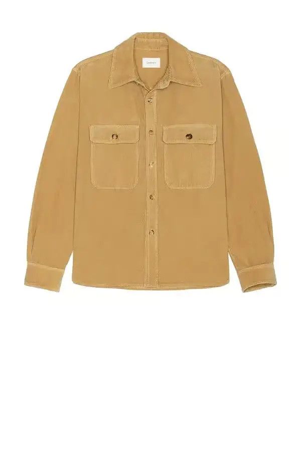 Saint Laurent Paris oc11z0126 795555 Overshirt in Corduroy in Dry Wood Size US XS / EU 42 / 0 - 1 Thumbnail