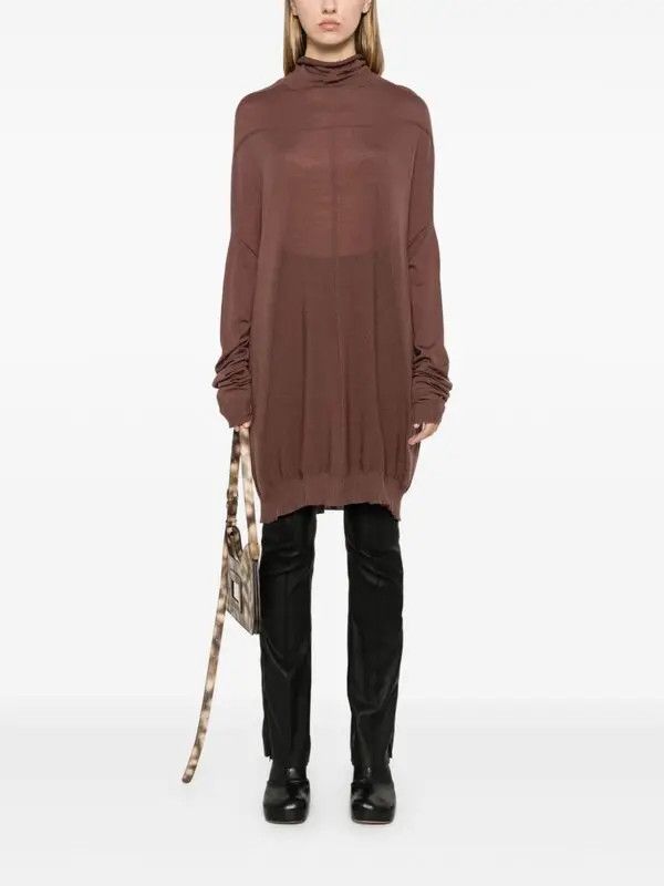 Rick Owens o1y0126 Cashmere Blend Sweater in Brown Size M / US 6-8 / IT 42-44 - 5 Thumbnail