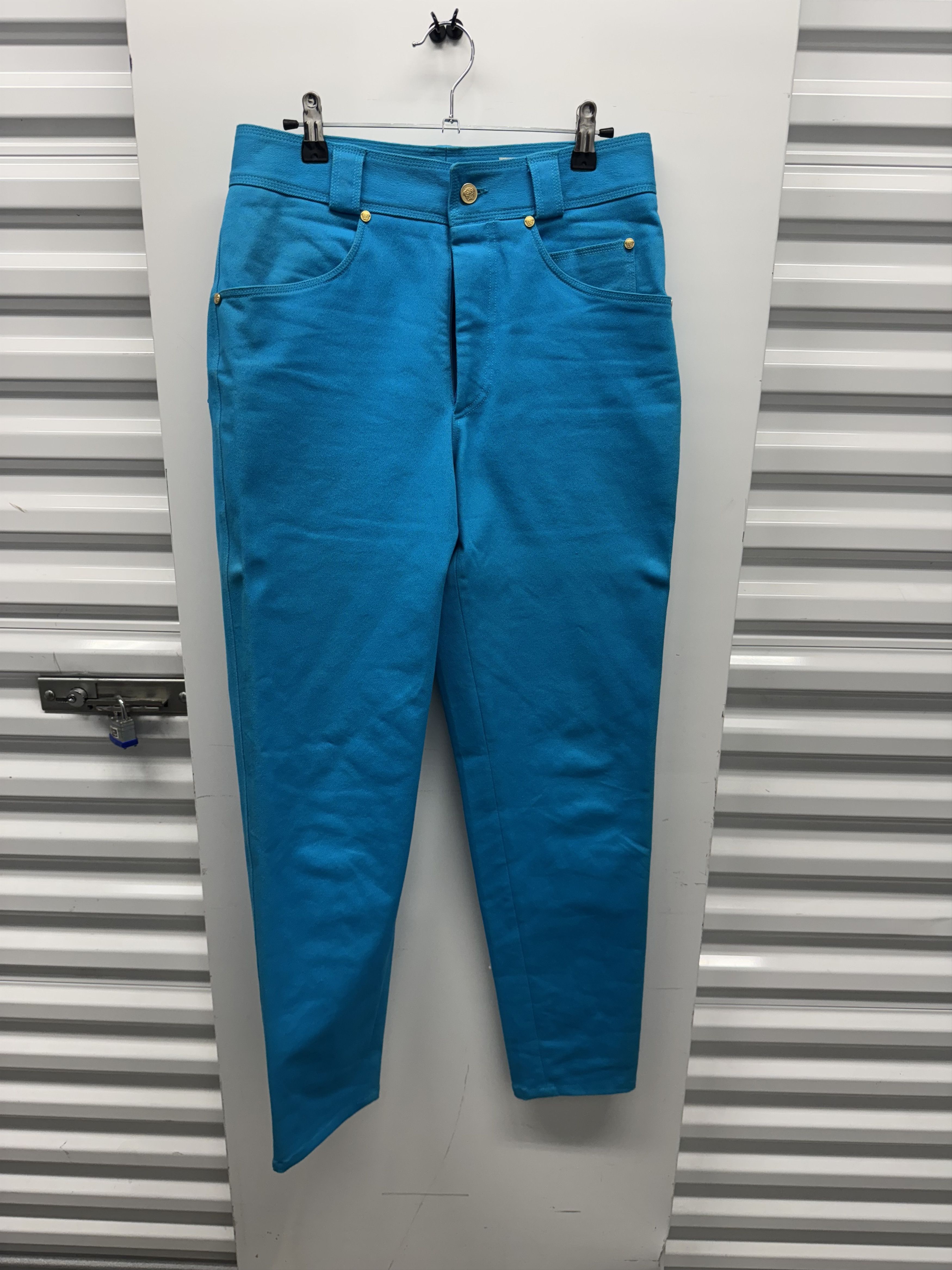Versace Vintage Gianni Versace Turquoise Jeans Medusa Size US 30 / EU 46 - 1 Thumbnail