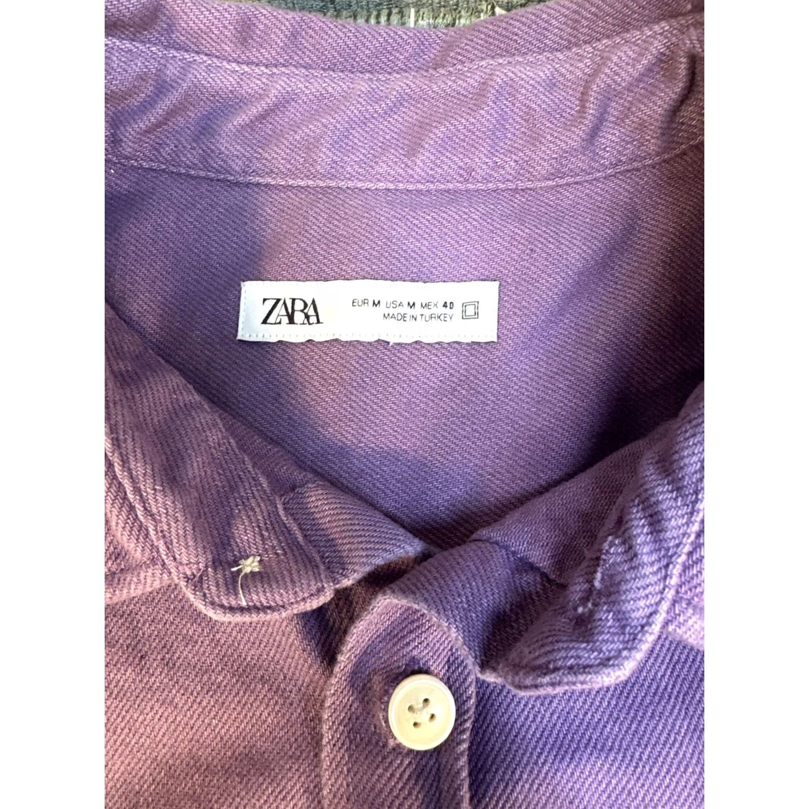Zara VINTAGE? No — Zara Purple Corduroy Button-Down Shacket Shirt Top M Men Regular Short/Long Sleeve? Size US M / EU 48-50 / 2 - 2 Thumbnail