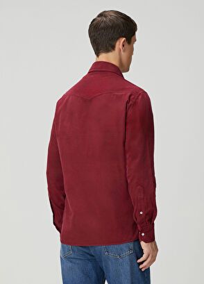 Brunello Cucinelli o1y0526 Solid Color Shirt in Burgundy Size US XL / EU 56 / 4 - 5 Thumbnail