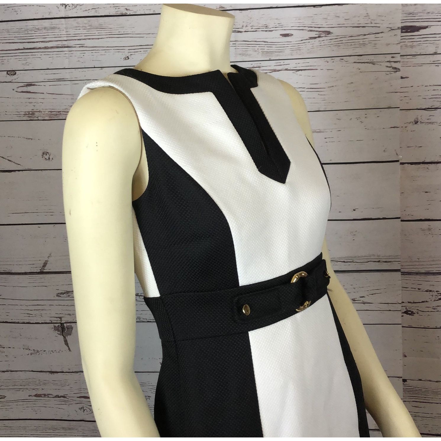 Elie Tahari Tahari Arthur S. Levine Black & White Houndstooth Dress 2 Size XS / US 0-2 / IT 36-38 - 5 Thumbnail