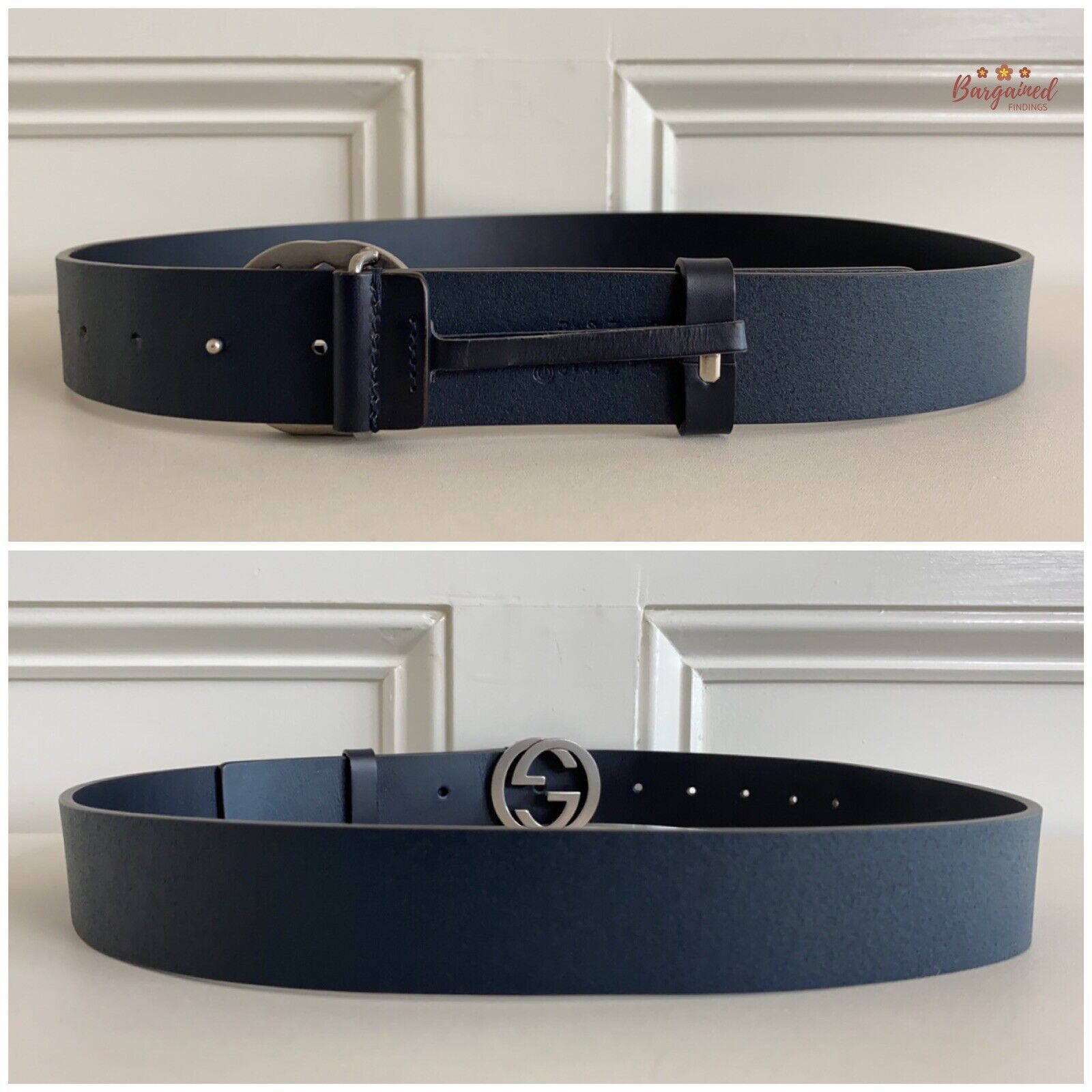 Gucci Gucci Black Leather Silver Interlocking G Buckle Belt Size 32 - 7 Thumbnail