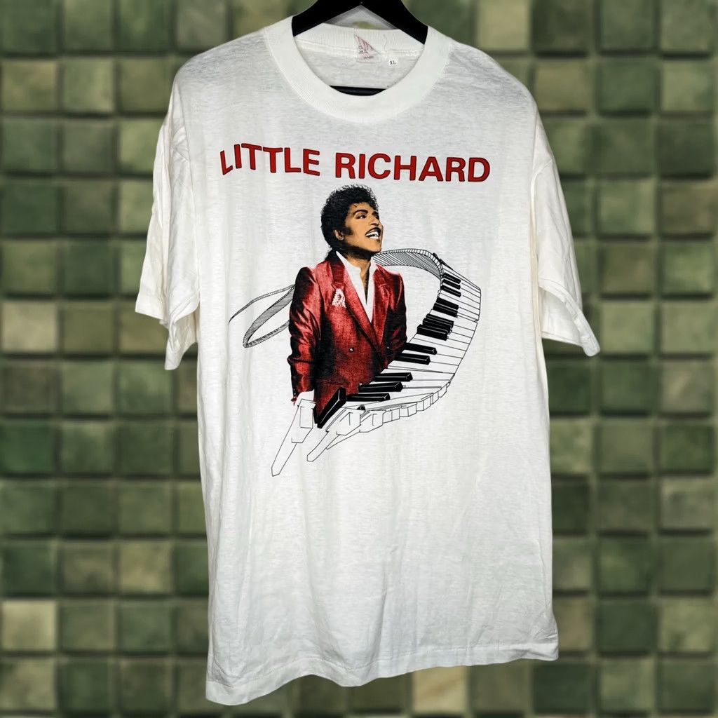 Vintage VINTAGE Little Richard Band T Shirt XL Music Graphic Tee 80s 90s Style Mens Short Sleeve Crew Neck Black Tour Brand T-Shirt Band Music Vintage Size US XL / EU 56 / 4 - 1 Thumbnail