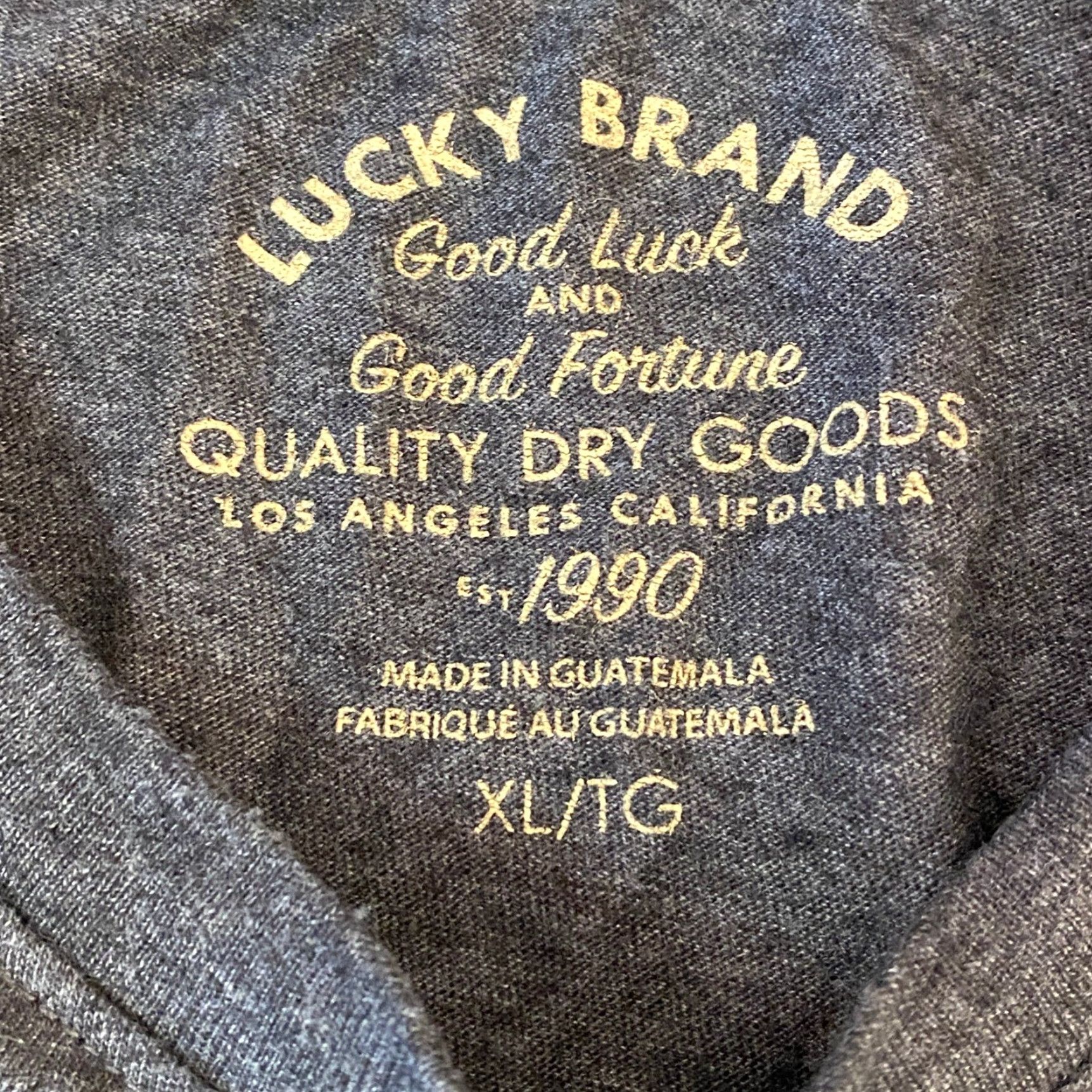 Lucky Brand Lucky Brand Shirt Men XL Heathered Gray Ace Spade 13 Los Angeles Graphic Tee Vintage Style 3-13 19 57 Crew Neck Short Sleeve Size US XL / EU 56 / 4 - 3 Thumbnail