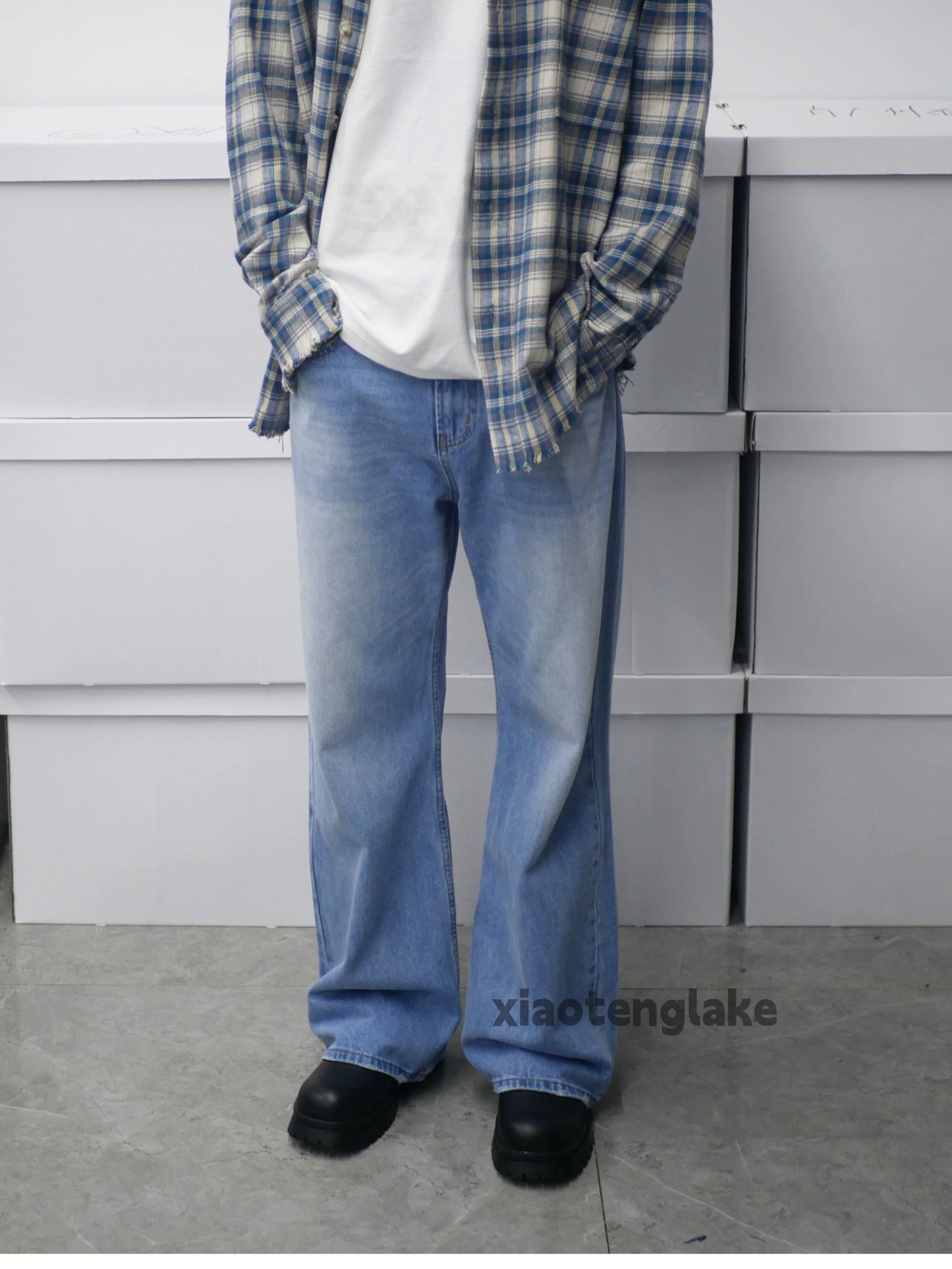 Jean × Vintage washed faded loose baggy y2k yuppie flared jeans Size US 32 / EU 48 - 2 Thumbnail