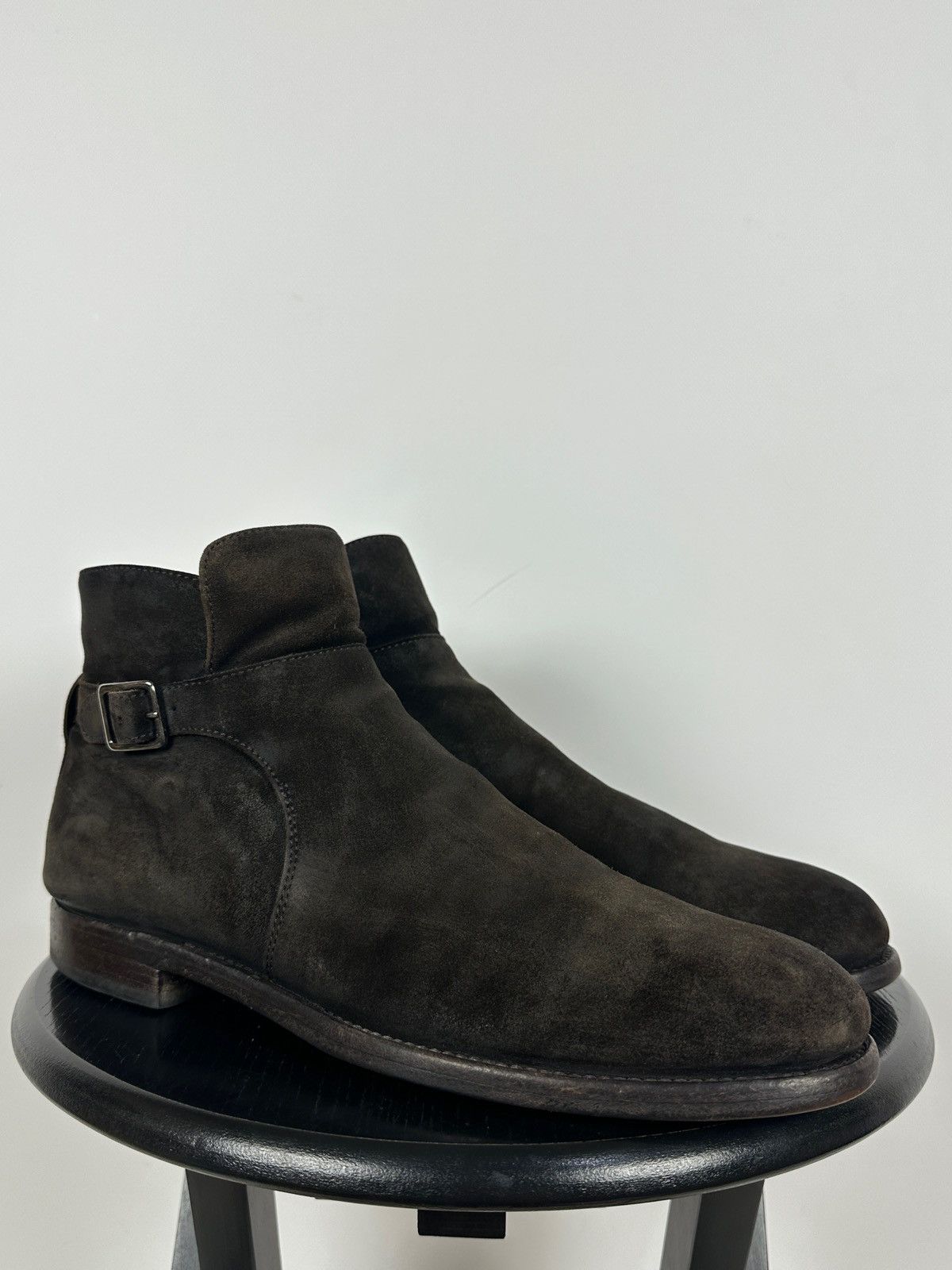 Officine Creative Officine Creative Brown Suede Biker Buckle Strap Boots Size US 10 / EU 43 - 11 Thumbnail