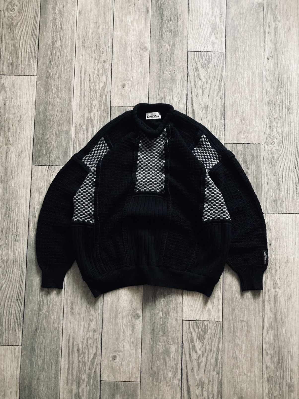 Carlo Colucci × Vintage Vintage 90’s carlo colucci knitted block sweater drip Y2k Size US XL / EU 56 / 4 - 2 Thumbnail
