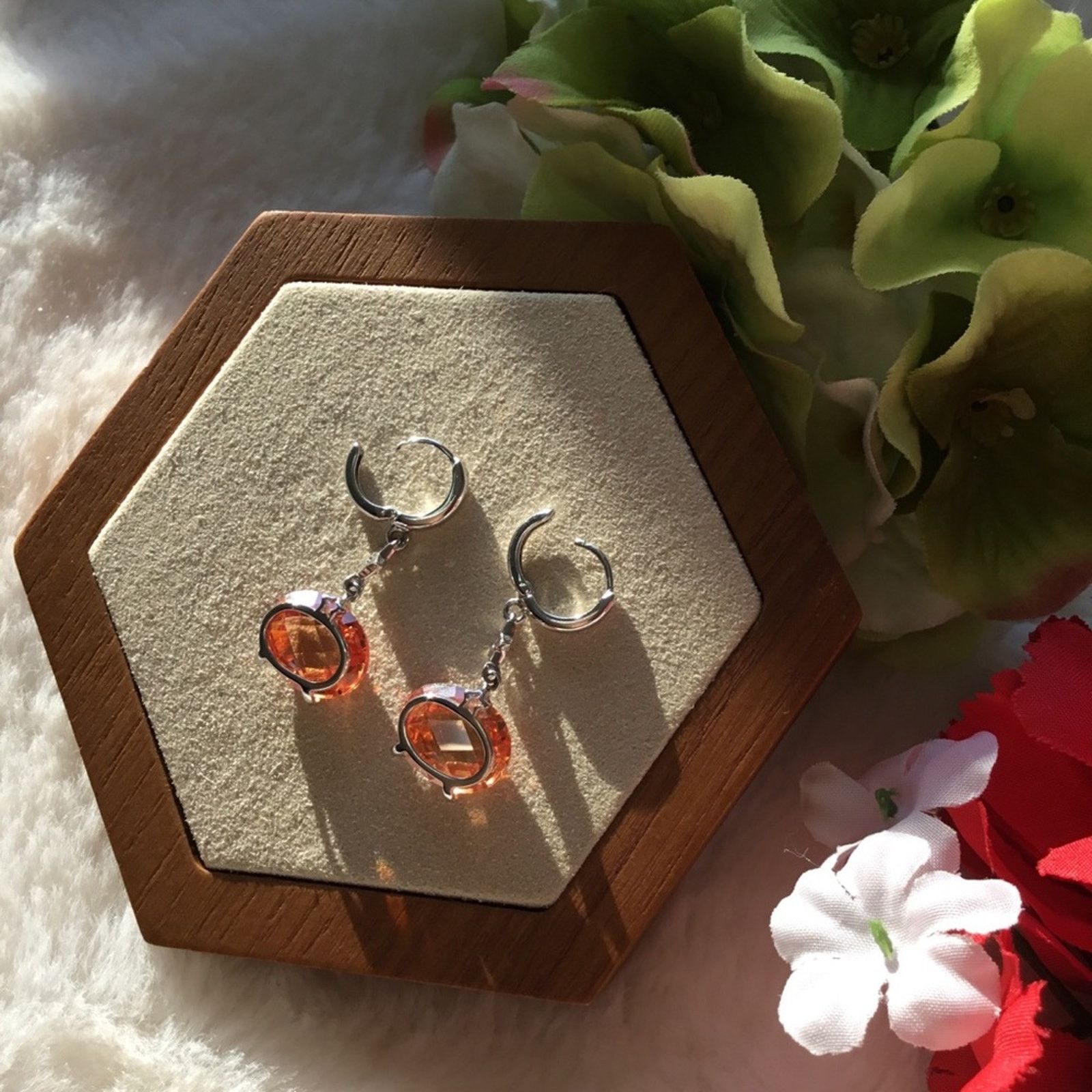 Other Sunshine Detailed Oval Crystal Hoodie Earrings Size ONE SIZE - 2 Thumbnail