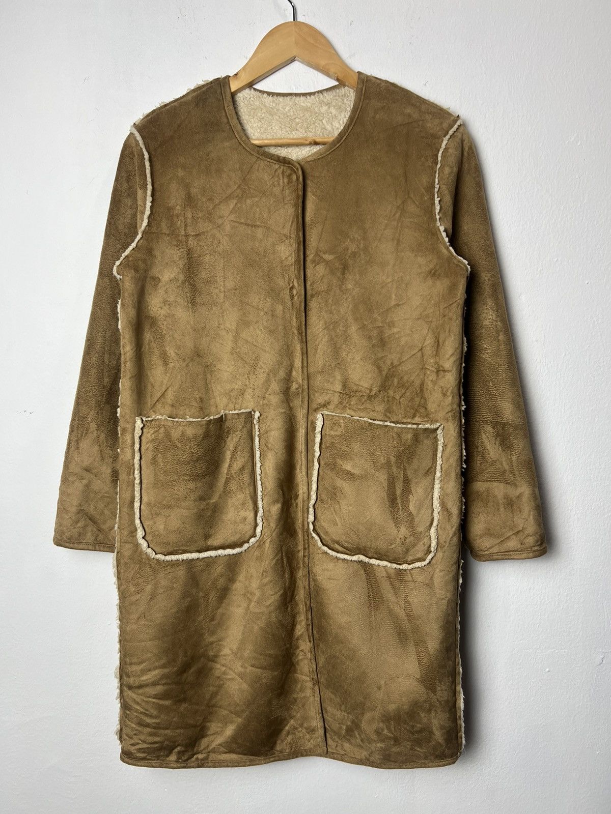 Vintage Faux Fur Shealing Whiskey Suade Jacket Size US M / EU 48-50 / 2 - 1 Thumbnail