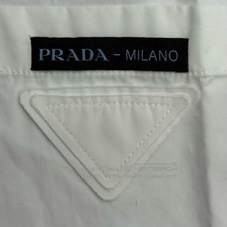Prada Prada White cloth triangle bow shirt Size S / US 4 / IT 40 - 8 Thumbnail