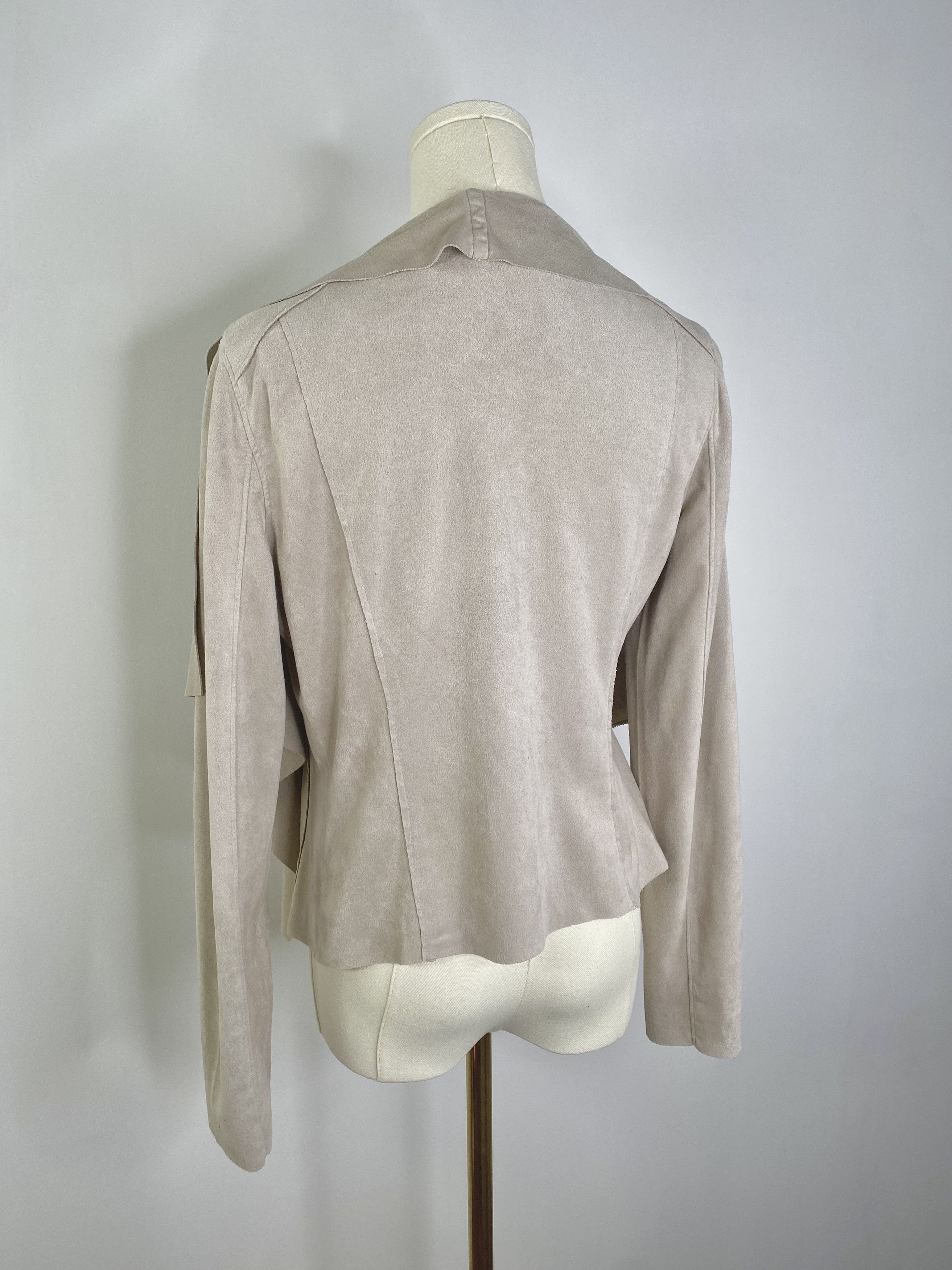 Vintage BlankNYC - Grey Mimicked Suede Drape Coat Size M / US 6-8 / IT 42-44 - 9 Thumbnail
