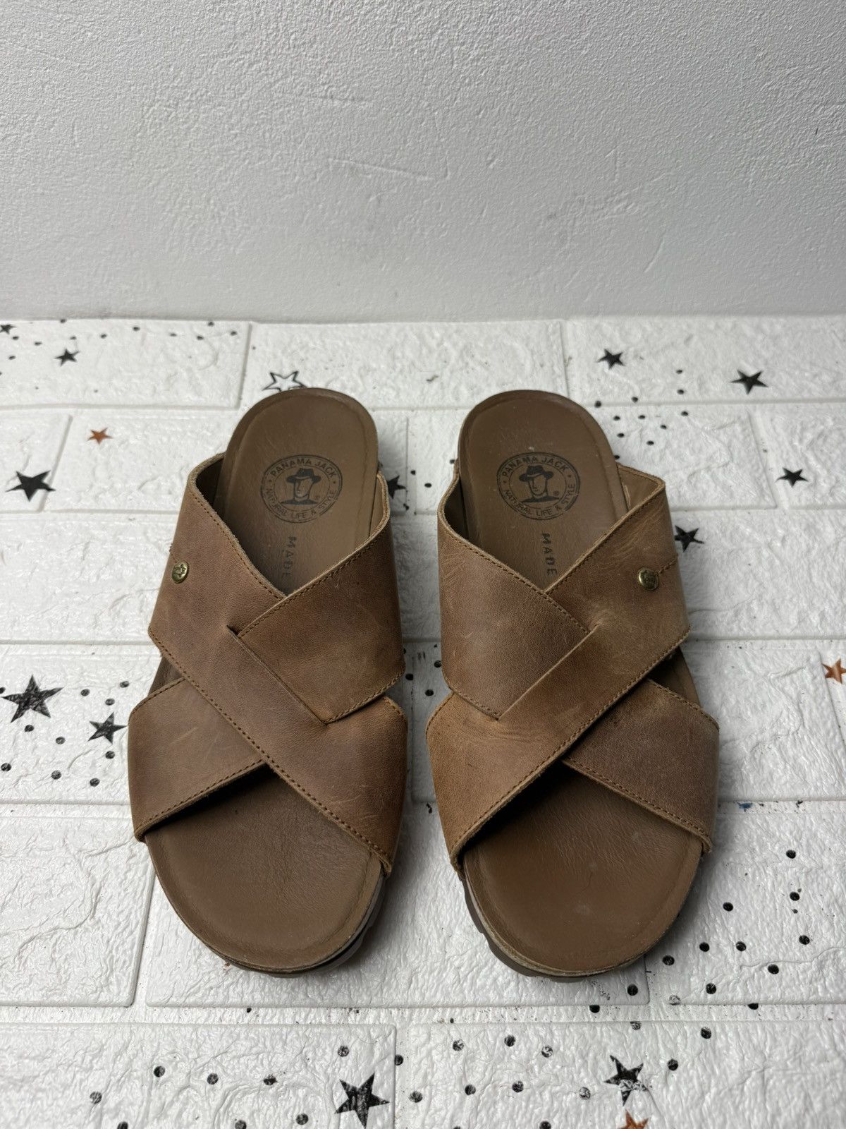 Panama Jack Panama Jack Salman Peeptoe Men's Sandals US9 UK8 EUR42 Size US 9 / EU 42 - 1 Thumbnail