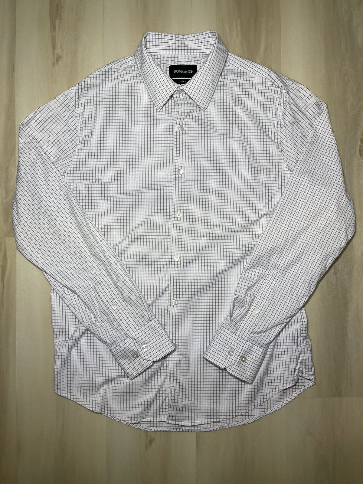 Bonobos Shirt Men’s Sz L Checkered Slim Fit L/S Button-Up