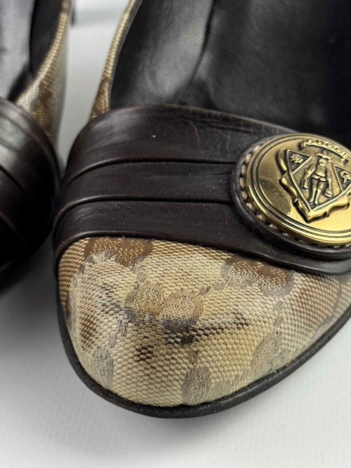 Gucci Gucci GG Monogram Brown Marmont Patent Heels Leather Shoes Size US 6 / IT 36 - 14 Thumbnail