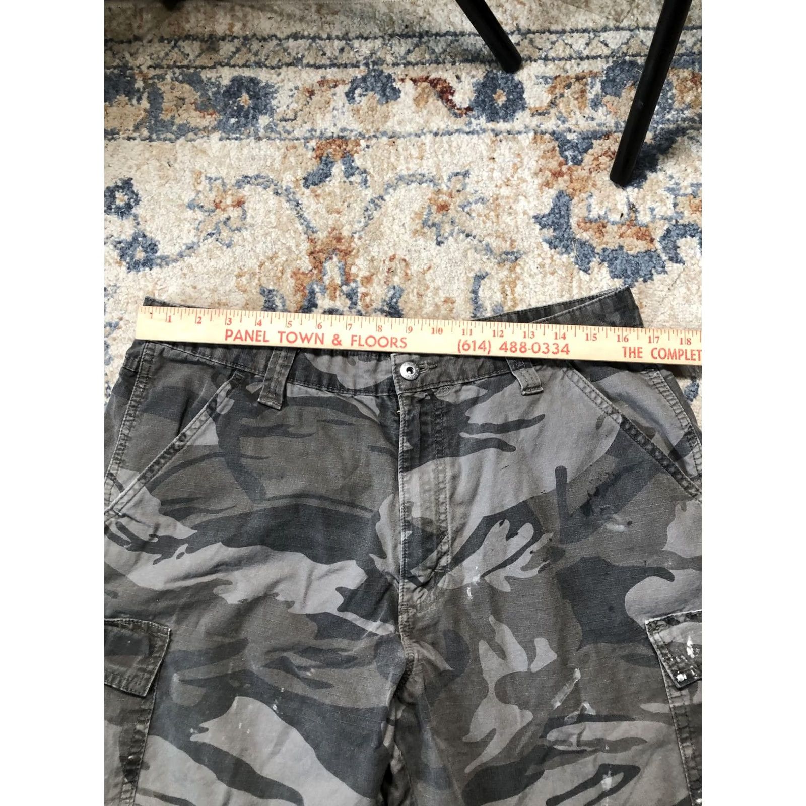 Wrangler Wrangler Cargo Shorts Mens 34 Gray Camouflage Cotton Canvas Relaxed Fit Outdoor Size US 34 / EU 50 - 7 Thumbnail