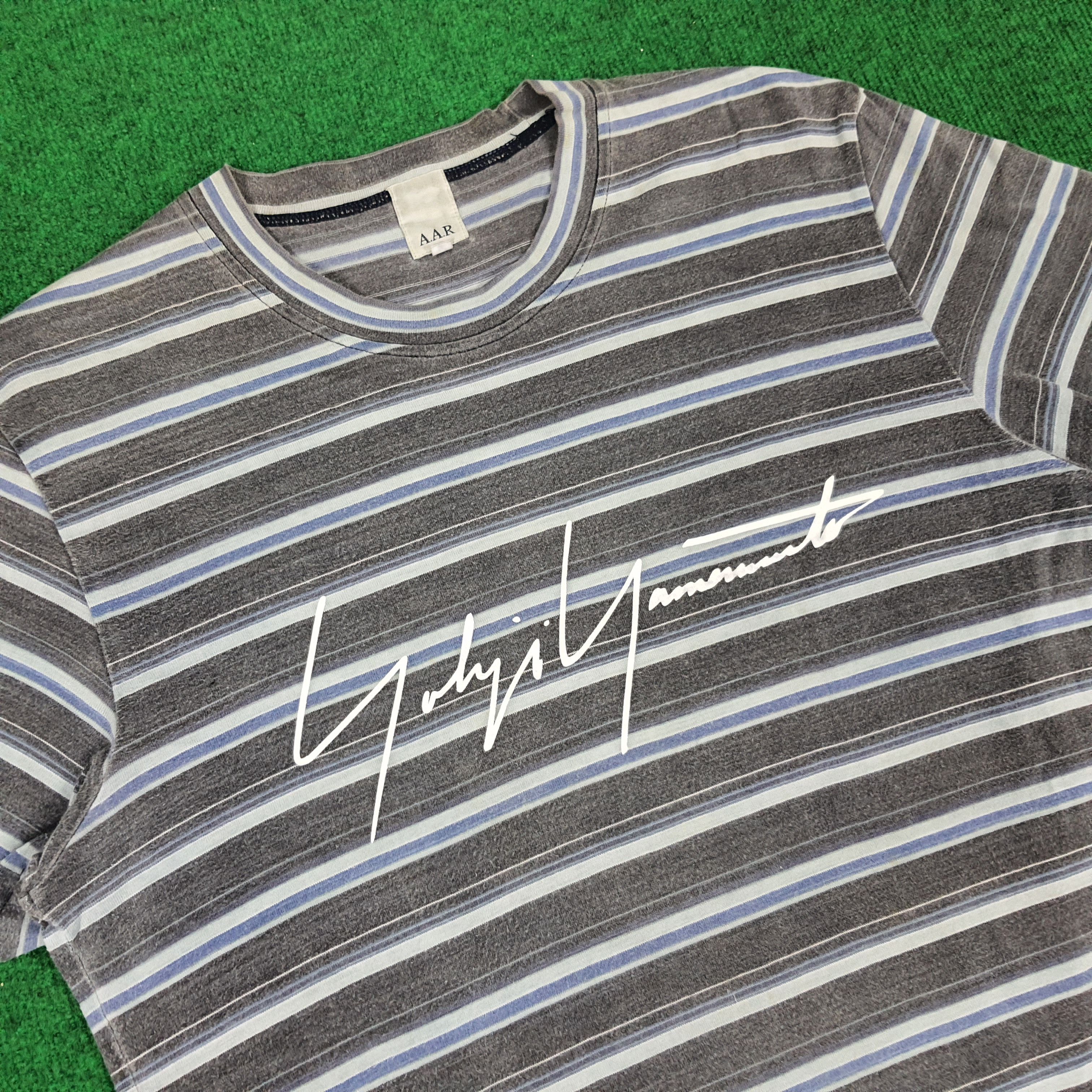 Japanese Brand × Vintage × Yohji Yamamoto Vintage Yohji Yamamoto A.A.R Striped Japan Luxury T-shirt Size US L / EU 52-54 / 3 - 2 Thumbnail