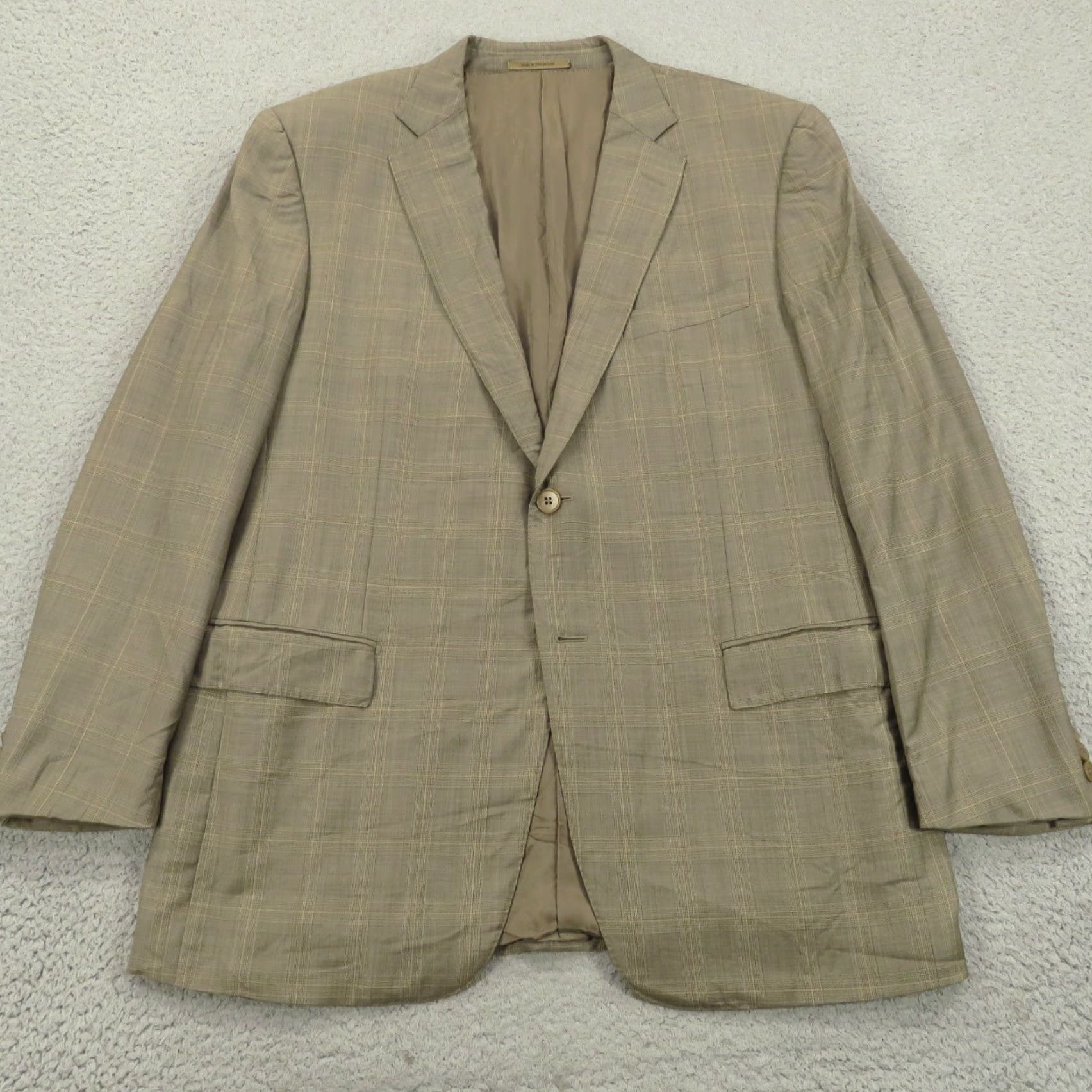 Ermenegildo Zegna Ermenegildo Zegna Trofeo Suit 46R Glencheck Wool Tan Jacket Cuffed Trouser 40x32 Size US 30 / EU 46 - 3 Thumbnail