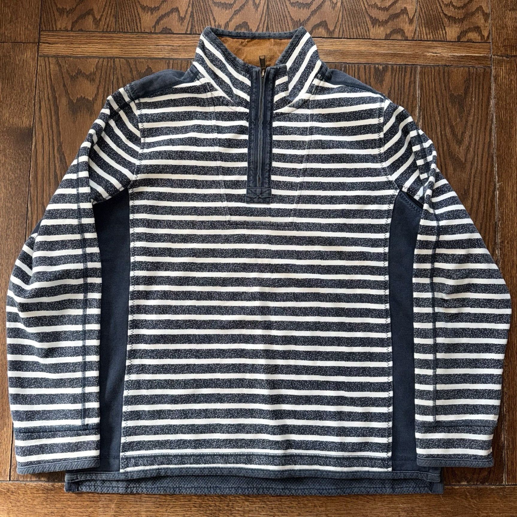 FatFace Fat Face The Iconic Airlie Striped 1/4 Zip Pull Over Shirt Men’s XL Navy Blue Size XL / US 12-14 / IT 48-50 - 2 Thumbnail