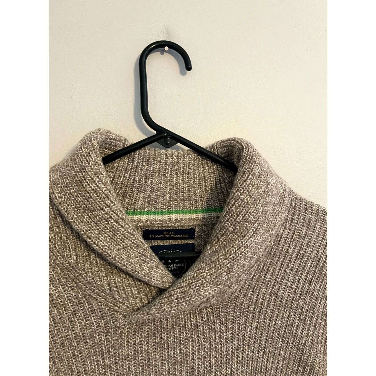 American Eagle Outfitters American Eagle Athletic Fit Wool Blend Shawl Collar Pullover Sweater M Men's Size US M / EU 48-50 / 2 - 2 Thumbnail