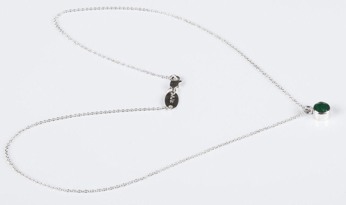 Handmade Sterling Silver Faceted Emerald Astrology Pendant Necklace Size ONE SIZE - 4 Thumbnail