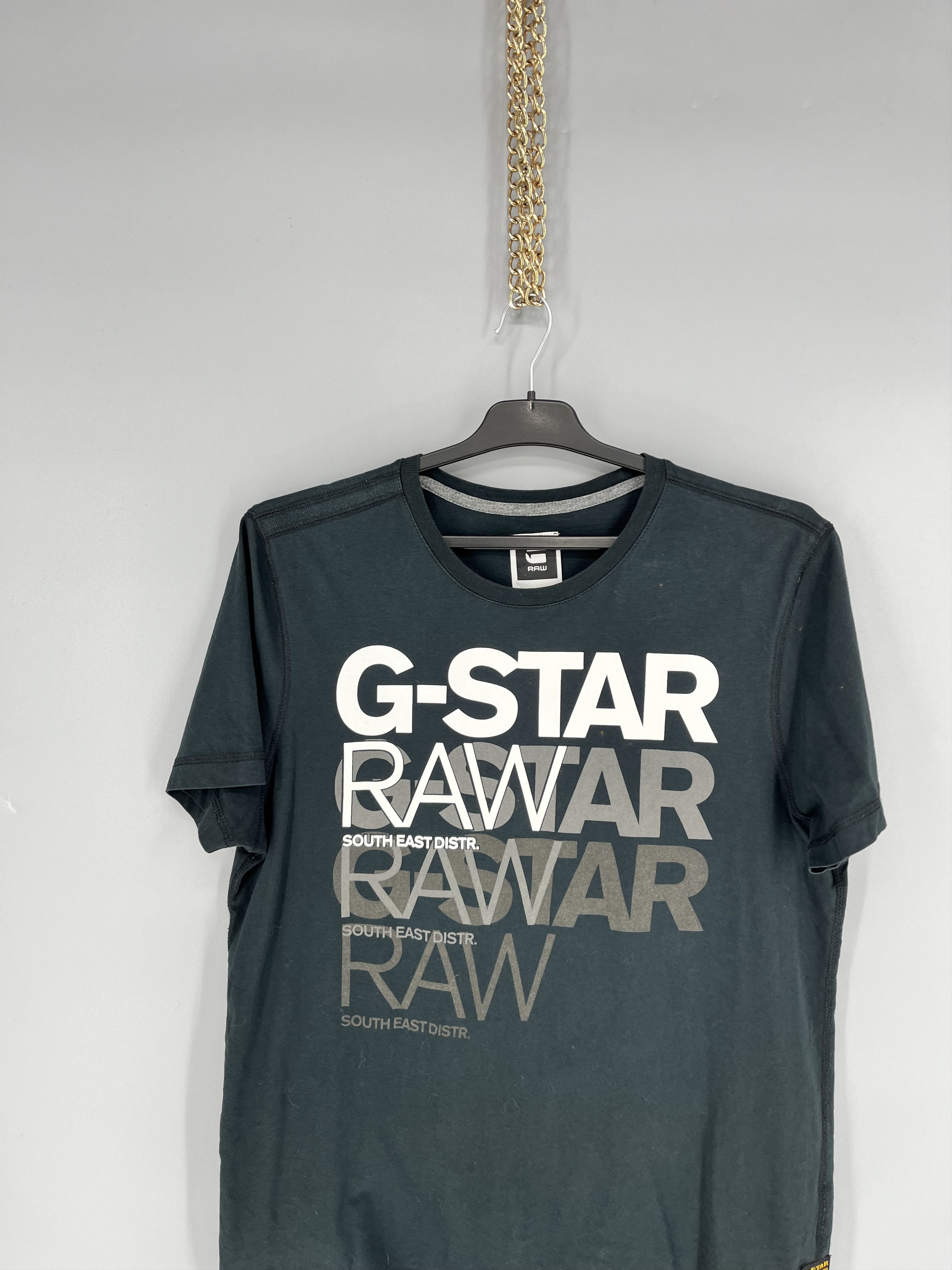 G-Star Vintage G-Star Raw T-Shirt Black Big Centre Logo Size m Size US M / EU 48-50 / 2 - 6 Thumbnail